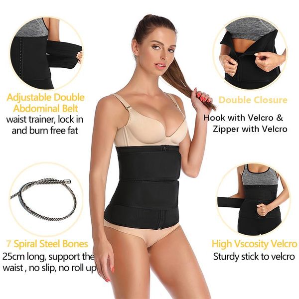 women's shapers cintas modeladora waist belt corset slimming body shaper neoprene sport girdle steel boned trainer, Black;white
women's shapers cintas modeladora waist belt corset slimming body shaper neoprene sport girdle steel boned trainer, Black;white