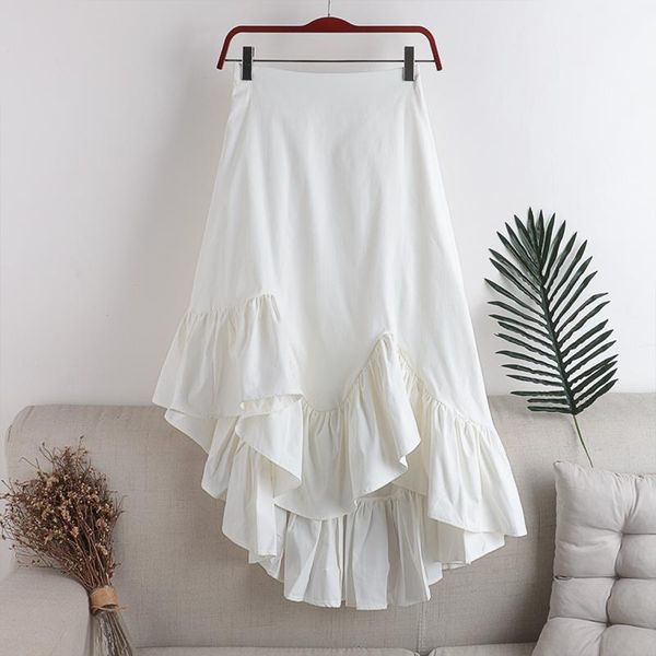skirts 2021 spring elastic waist zipper patchwork women ruffles irregualr slim female midi black white jupe femme
skirts 2021 spring elastic waist zipper patchwork women ruffles irregualr slim female midi black white jupe femme