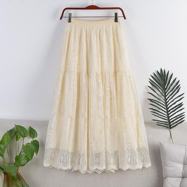 skirts high-waisted thin elastic waist double-layer mesh lace crocheted air long skirt early spring female 507, Black
skirts high-waisted thin elastic waist double-layer mesh lace crocheted air long skirt early spring female 507, Black
