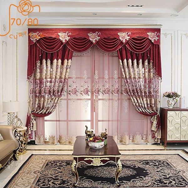 curtain & drapes european style luxury wine red blue elegant embroidered curtains for living room windows bedroom el apartment custom
curtain & drapes european style luxury wine red blue elegant embroidered curtains for living room windows bedroom el apartment custom