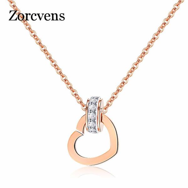 pendant necklaces women's cubic zirconia love heart pendants & rose gold color stainless steel female jewelry gift, Silver
pendant necklaces women's cubic zirconia love heart pendants & rose gold color stainless steel female jewelry gift, Silver