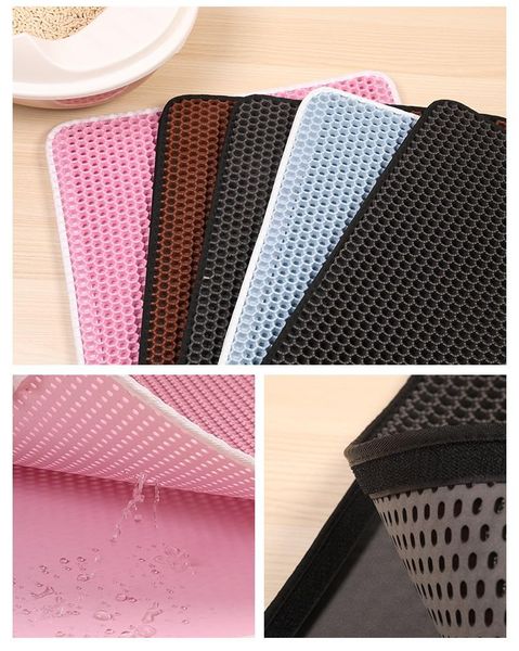 cat beds & furniture waterproof pet litter mat eva double-layer cats bottom non-slip layer catcher