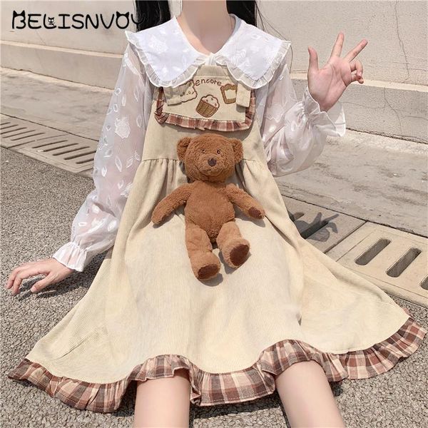 casual dresses lolita style autumn winter women sundress suspenders cartoon embroidery plaid baggy corduroy dress cute kawaii sleeveless, Black;gray
casual dresses lolita style autumn winter women sundress suspenders cartoon embroidery plaid baggy corduroy dress cute kawaii sleeveless, Black;gray