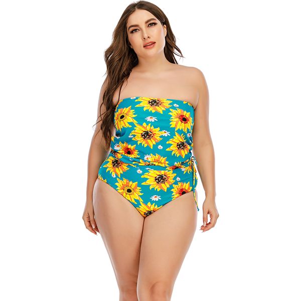 plus size tummy control swimwear womens sunflower print strapless tankini bathing suit vintage two piece bikini, White;black
plus size tummy control swimwear womens sunflower print strapless tankini bathing suit vintage two piece bikini, White;black
