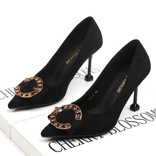 spring 2021 korean fashion pointed high heeled shoes slim heel suede shallow mouth single shoe female cat sandals, Black
spring 2021 korean fashion pointed high heeled shoes slim heel suede shallow mouth single shoe female cat sandals, Black