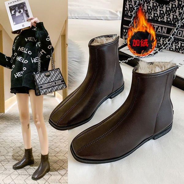 boots back zipper women's autumn and winter style short tide british plus velvet x706, Black
boots back zipper women's autumn and winter style short tide british plus velvet x706, Black
