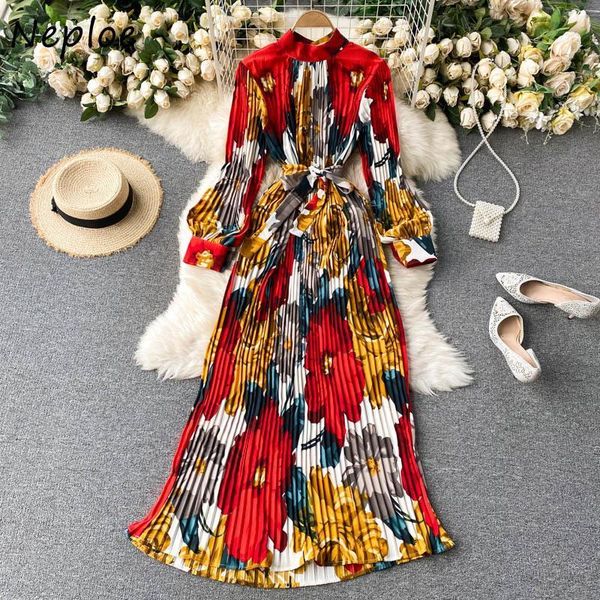 women dresses vintage bohemian holiday long dress high waist hip a line draped o neck pullover sleeve print robe, Black;gray
women dresses vintage bohemian holiday long dress high waist hip a line draped o neck pullover sleeve print robe, Black;gray
