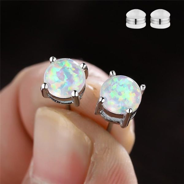 stud 6mm round stone small earrings white fire opal for women wedding jewelry vintage fashion bride engagement, Golden;silver
stud 6mm round stone small earrings white fire opal for women wedding jewelry vintage fashion bride engagement, Golden;silver