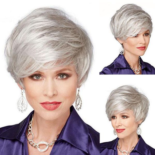 ladise short silver straight wig with bangs synthetic wig for women daily party use nature looking wig heat resistant fiber, Black
ladise short silver straight wig with bangs synthetic wig for women daily party use nature looking wig heat resistant fiber, Black
