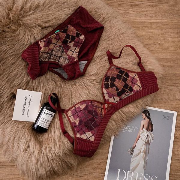 bras sets wriufred retro plaid gathered bralette cotton women underwear no steel ring upper thin and thick support bra set, Red;black
bras sets wriufred retro plaid gathered bralette cotton women underwear no steel ring upper thin and thick support bra set, Red;black