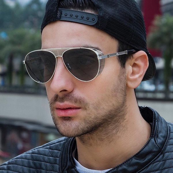 sunglasses pilot metal frame for men fashion shield women steampunk, White;black
sunglasses pilot metal frame for men fashion shield women steampunk, White;black