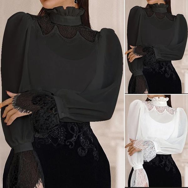 women's blouses & shirts 2021 zanzea puff sleeve see-through sheer shirt women lace casual stylish spliced elegant blusas femme 5x, White
women's blouses & shirts 2021 zanzea puff sleeve see-through sheer shirt women lace casual stylish spliced elegant blusas femme 5x, White