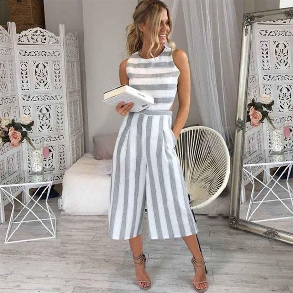 women's jumpsuits & rompers szyadeou women sleeveless striped jumpsuit casual clubwear wide leg pants outfit drop body feminino para mu, Black;white
women's jumpsuits & rompers szyadeou women sleeveless striped jumpsuit casual clubwear wide leg pants outfit drop body feminino para mu, Black;white