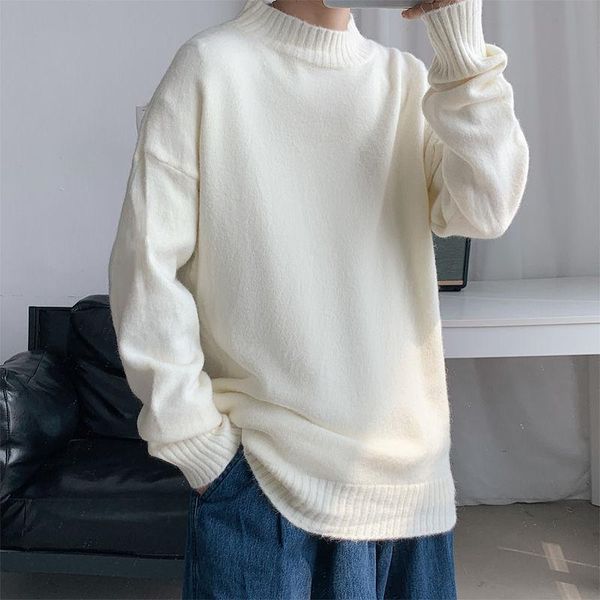 men's sweaters solid color o-neck sweater men's korean casual fashion loose pullover streetwear, White;black
men's sweaters solid color o-neck sweater men's korean casual fashion loose pullover streetwear, White;black