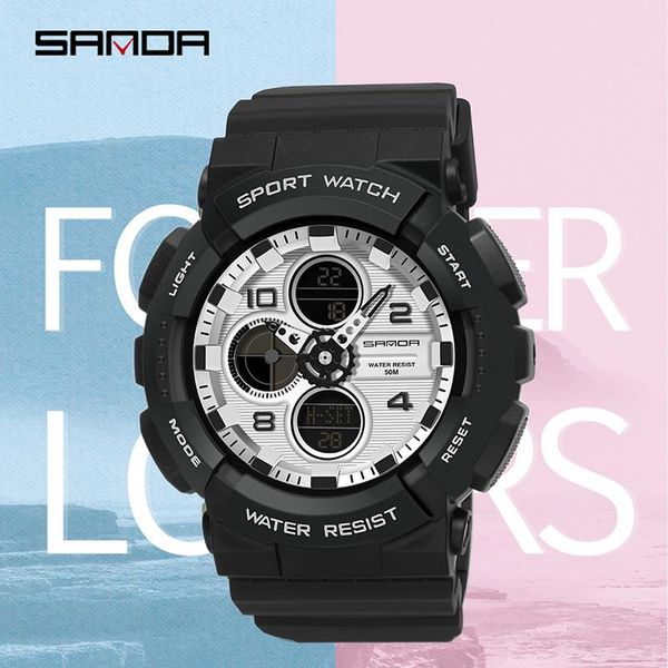 wristwatches sanda sport watch men women digital watches 5bar waterproof military dual display relogio masculin, Slivery;brown
wristwatches sanda sport watch men women digital watches 5bar waterproof military dual display relogio masculin, Slivery;brown