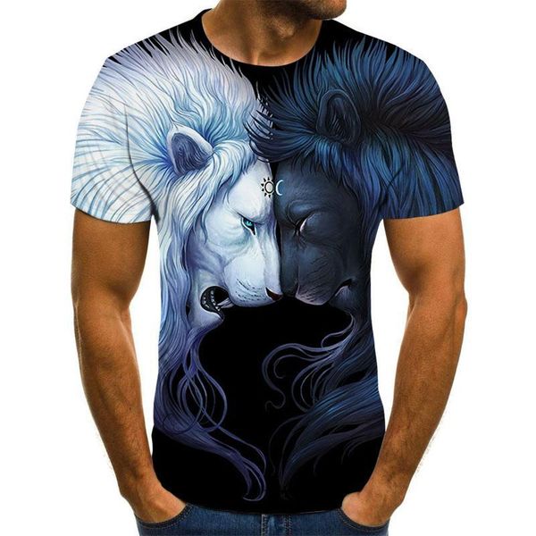 men's t-shirts casual street 3d double lion digital print casual sports short sleeve t-shirt, White;black
men's t-shirts casual street 3d double lion digital print casual sports short sleeve t-shirt, White;black