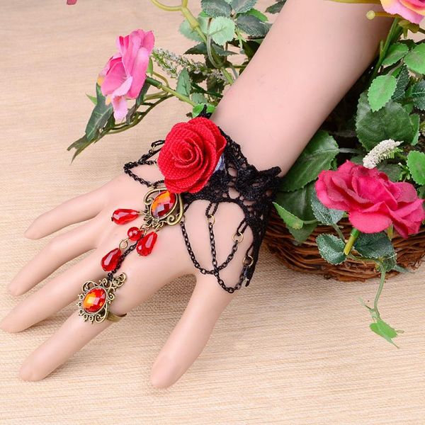 fashion arrival price vintage gold color red flower crystal pendant lace bracelet for women charm bracelets, Golden;silver
fashion arrival price vintage gold color red flower crystal pendant lace bracelet for women charm bracelets, Golden;silver