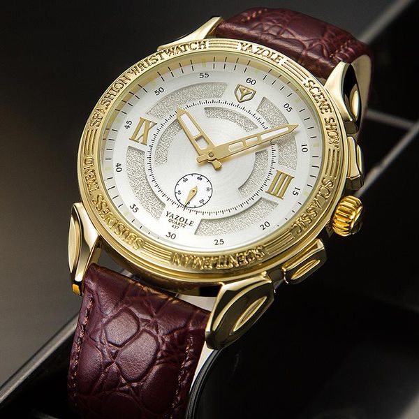wristwatches yazole men watch fashion waterproof wristwatch leather strap quartz casual male clock relojes para hombre, Slivery;brown
wristwatches yazole men watch fashion waterproof wristwatch leather strap quartz casual male clock relojes para hombre, Slivery;brown