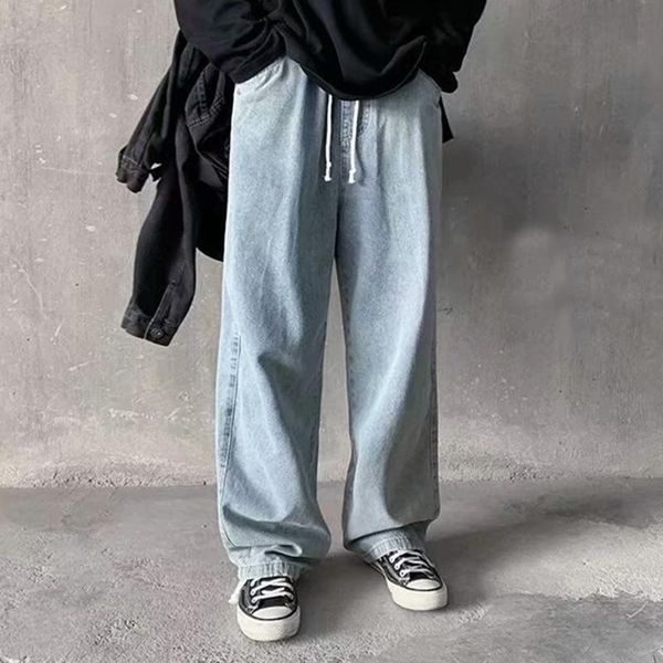 men's pants jeans fashion loose straight casual wide leg cowboy mans streetwear korean hip hop trousers spring summer, Black
men's pants jeans fashion loose straight casual wide leg cowboy mans streetwear korean hip hop trousers spring summer, Black