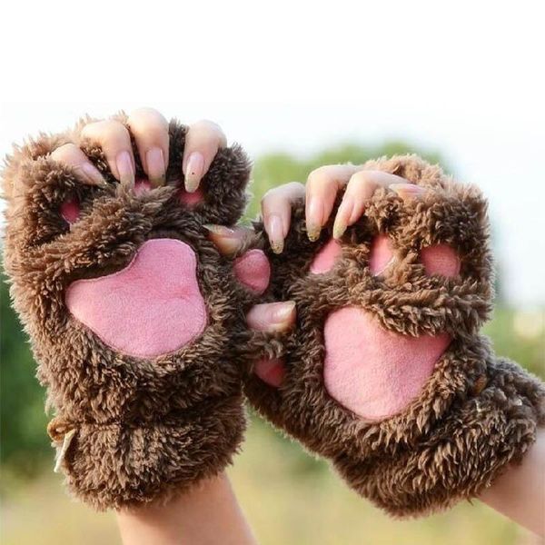 five fingers gloves winter warm cute cat claw plush mittens soft lovely women half finger bear fingerless girl glove, Blue;gray
five fingers gloves winter warm cute cat claw plush mittens soft lovely women half finger bear fingerless girl glove, Blue;gray