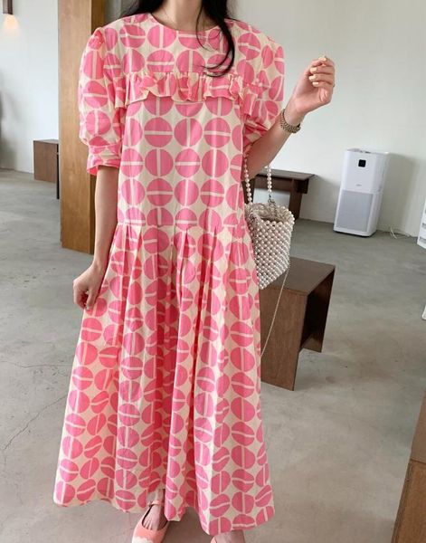 party dresses vintage print dress women elegant ruffles korean puff sleeve maxi long fall for 2021 you766, White;black
party dresses vintage print dress women elegant ruffles korean puff sleeve maxi long fall for 2021 you766, White;black