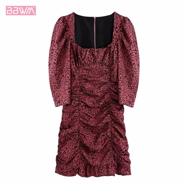 retro leopard print square collar long sleeves women's dress fashion puff sleeve drawstring folds thin chic female dresses casual, Black;gray
retro leopard print square collar long sleeves women's dress fashion puff sleeve drawstring folds thin chic female dresses casual, Black;gray