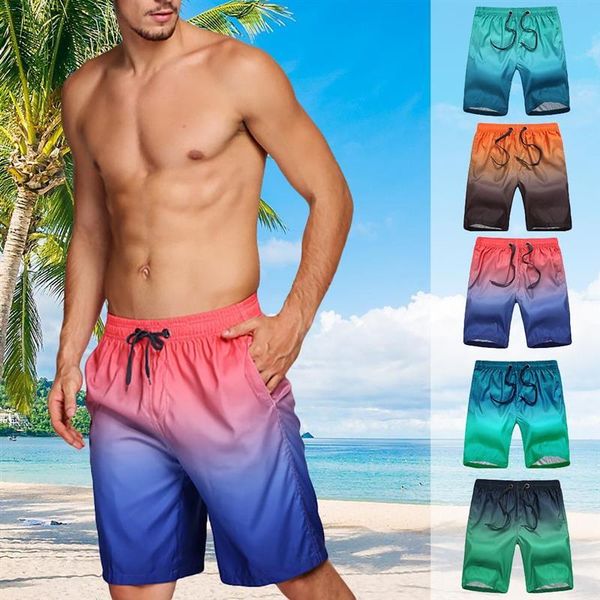 men's shorts gradient drawstring beach pants quick-drying swim trunks summer men clothes, White;black
men's shorts gradient drawstring beach pants quick-drying swim trunks summer men clothes, White;black