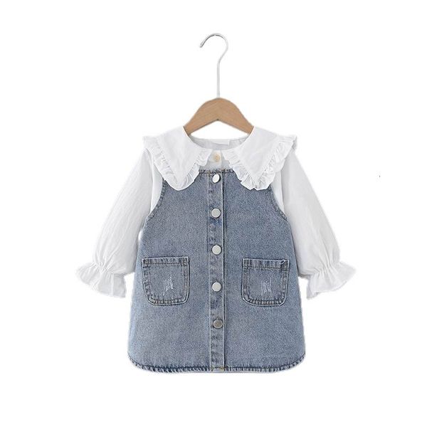 clothing sets toddler girl fall clothes s outfits peter pan collar white shirt+denim sun 2pcs baby e20129 k3ly
clothing sets toddler girl fall clothes s outfits peter pan collar white shirt+denim sun 2pcs baby e20129 k3ly
