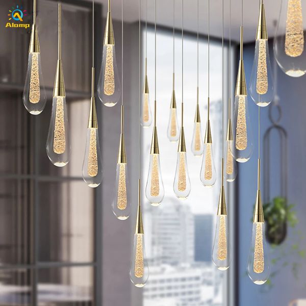 luxury chandeliers crystal glass drop gold foil led pendant light 48 60 heads hanging lighting lobby hallway staircase lamps
luxury chandeliers crystal glass drop gold foil led pendant light 48 60 heads hanging lighting lobby hallway staircase lamps