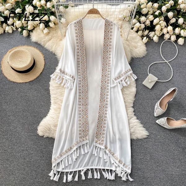 women's jackets women bohemian retro jacket spring summer tassel mid-length cardigan woman fashion beach chiffon white coats, Black;brown
women's jackets women bohemian retro jacket spring summer tassel mid-length cardigan woman fashion beach chiffon white coats, Black;brown