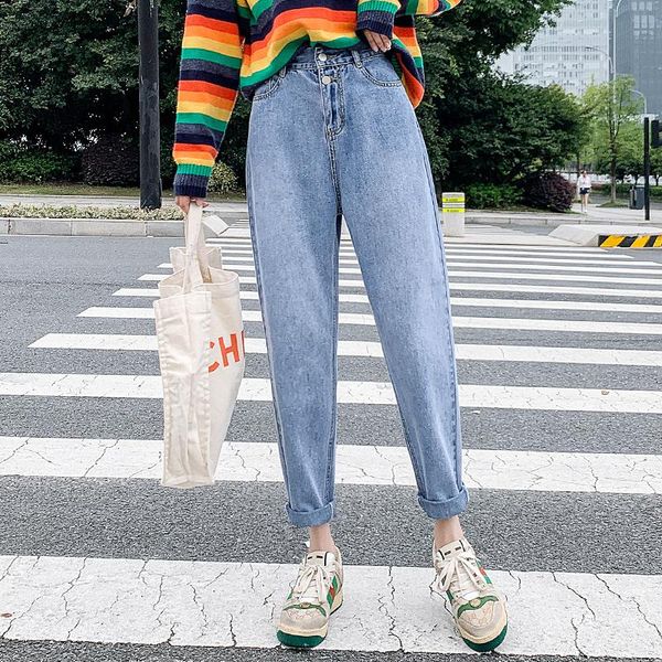 autumn streetwear women high waist straight jeans lady students wide legs length pants female jeansy comfort cropped trousers women's, Blue
autumn streetwear women high waist straight jeans lady students wide legs length pants female jeansy comfort cropped trousers women's, Blue