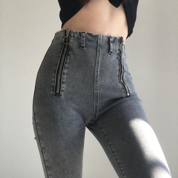 women's jeans european and american retro high waist ring zipper slimming tight stretch skinny, Blue
women's jeans european and american retro high waist ring zipper slimming tight stretch skinny, Blue
