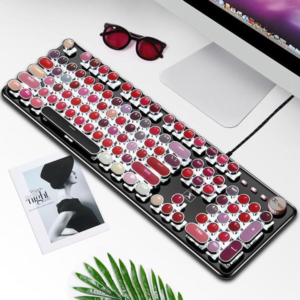 keyboards retro steampunk 104-key abs keycap lipstick mixed color electroplating backlit wired mechanical keyboard for lapdeskg3
keyboards retro steampunk 104-key abs keycap lipstick mixed color electroplating backlit wired mechanical keyboard for lapdeskg3