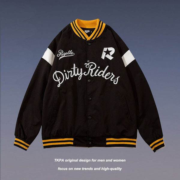 tkpa autumn and winter new high street color matching baseball jacket for men and women, Black;brown
tkpa autumn and winter new high street color matching baseball jacket for men and women, Black;brown