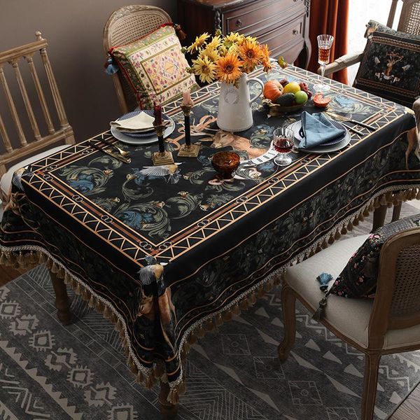 table cloth high-end luxury art rectangular tea atmosphere retro american living room home cover
table cloth high-end luxury art rectangular tea atmosphere retro american living room home cover