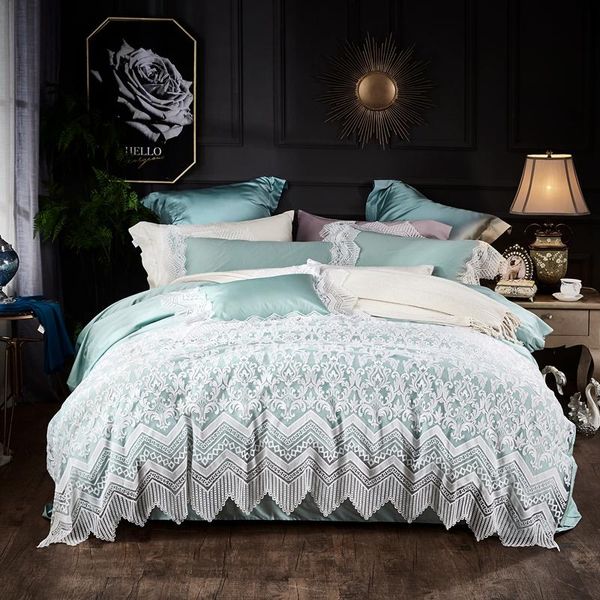 bedding sets light green blue gray luxury white lace embroidery egyptian duvet princess cotton sheet pillowcases girl cover bed set
bedding sets light green blue gray luxury white lace embroidery egyptian duvet princess cotton sheet pillowcases girl cover bed set