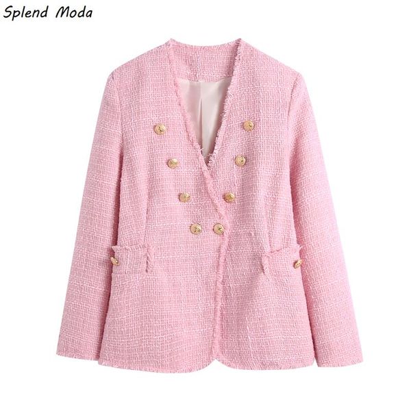 women's jackets splend moda women tweed jacket v-neck double-breasted slim long sleeve 2021 spring autumn chic casual fashion, Black;brown
women's jackets splend moda women tweed jacket v-neck double-breasted slim long sleeve 2021 spring autumn chic casual fashion, Black;brown