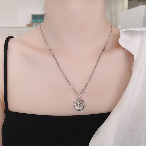 chaosheng s925 sterling silver creative moon star necklace versatile popular decoration cool wind clavicle chain necklace female
chaosheng s925 sterling silver creative moon star necklace versatile popular decoration cool wind clavicle chain necklace female