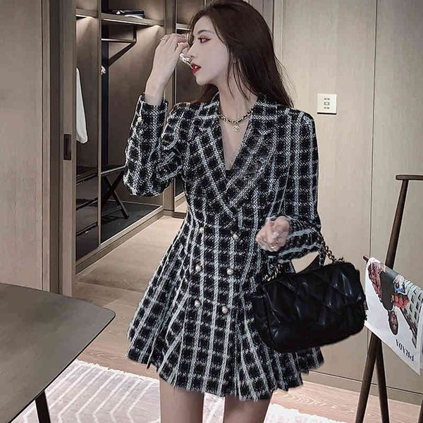 dressed in fine winter a play mrs. blazer short plaid dress french feminine, Black;gray
dressed in fine winter a play mrs. blazer short plaid dress french feminine, Black;gray