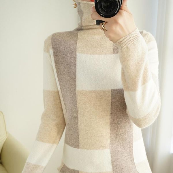 women's sweaters 100% pure wool sweater for fall/winter style high neck loose fashion all-match soft and comfortable woolen, White;black
women's sweaters 100% pure wool sweater for fall/winter style high neck loose fashion all-match soft and comfortable woolen, White;black
