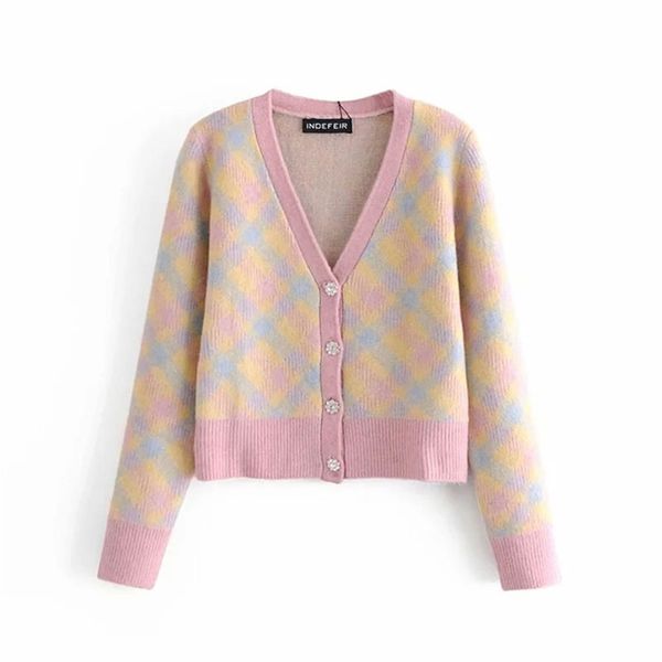 women sweet diamond plaid girlish style sweater female single-breasted long sleeves cardigan chic 210531, White
women sweet diamond plaid girlish style sweater female single-breasted long sleeves cardigan chic 210531, White