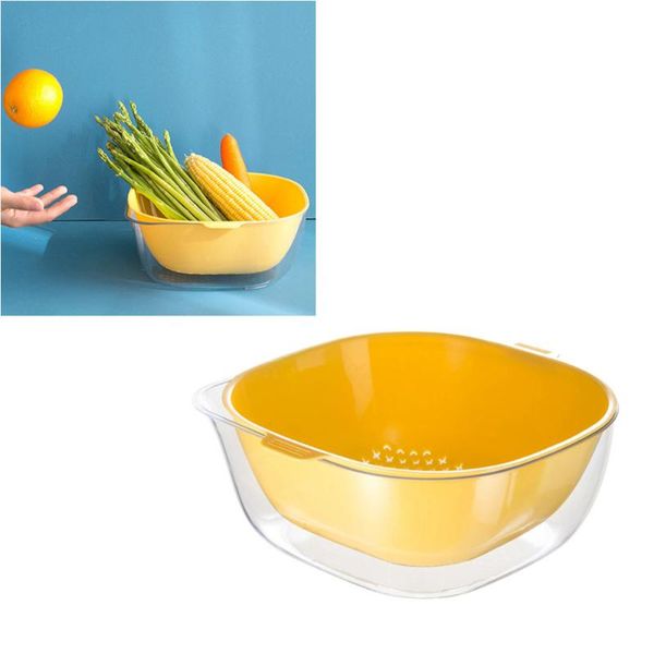 1pc double layers hollow out vegetable basket drain multi-function kitchen fruit (yellow) laundry storage & organization
1pc double layers hollow out vegetable basket drain multi-function kitchen fruit (yellow) laundry storage & organization
