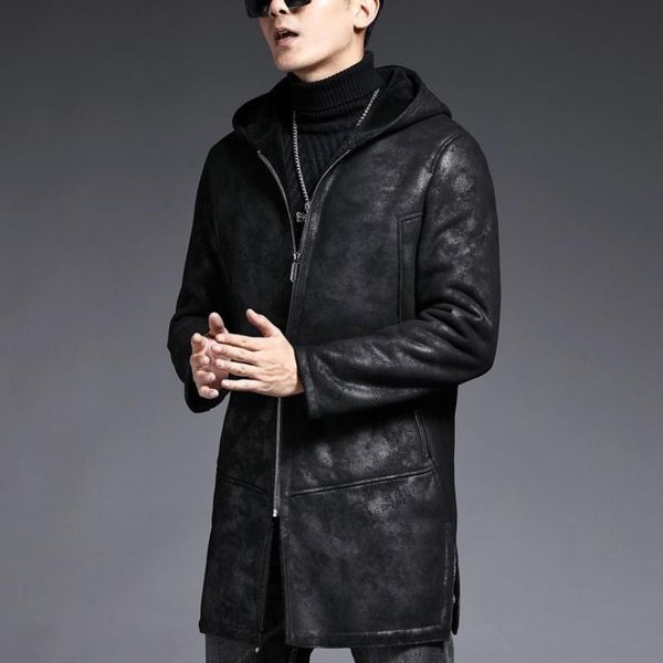 men's leather & faux genuine overcoat men fashion wool fur hooded outerwear winter zipper black moto sheepskin coat plus size
men's leather & faux genuine overcoat men fashion wool fur hooded outerwear winter zipper black moto sheepskin coat plus size