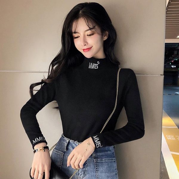 women's sweaters half turtleneck western style slim fit black primer knitwear autumn clothing long sleeve internet lazy, White;black
women's sweaters half turtleneck western style slim fit black primer knitwear autumn clothing long sleeve internet lazy, White;black
