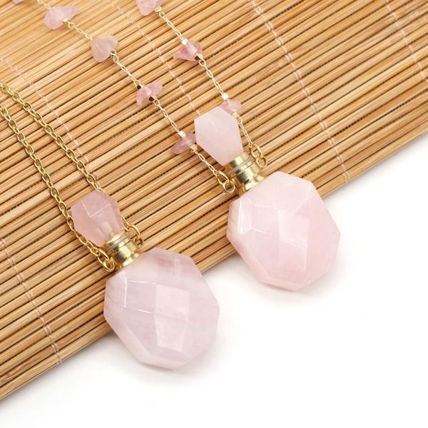 pendant necklaces natural stone chame necklace with chain length 60+5 cm pink crystal perfume bottle for jewelry gifts 18x36x14mm, Silver
pendant necklaces natural stone chame necklace with chain length 60+5 cm pink crystal perfume bottle for jewelry gifts 18x36x14mm, Silver