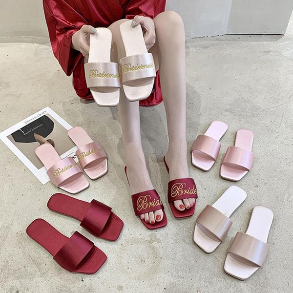 slippers wedding team bride satin bridesmaid shoes for bridal shower decoration gift bachelorette party, Black
slippers wedding team bride satin bridesmaid shoes for bridal shower decoration gift bachelorette party, Black