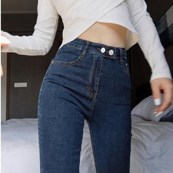 women's jeans tvvovvin super korean women pants slim high waist elastic double button tight fashion nine point trousers h3p, Blue
women's jeans tvvovvin super korean women pants slim high waist elastic double button tight fashion nine point trousers h3p, Blue