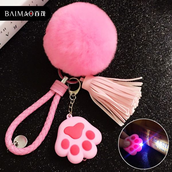 key chain korean fashion rex rabbit fur ball plush tassel ring female cartoon luminous sound cat claw leather rope pendant, Silver
key chain korean fashion rex rabbit fur ball plush tassel ring female cartoon luminous sound cat claw leather rope pendant, Silver