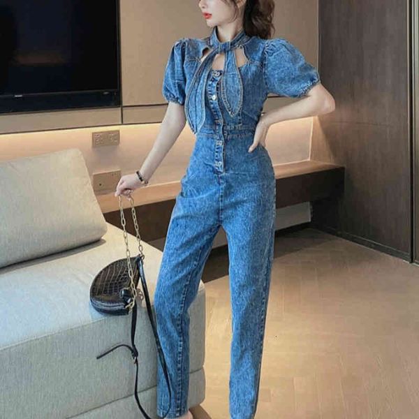women's jumpsuits & rompers 2021 fashion summer women bow playsuit high waist puff sleeve denim jumpsuit tendy casual romper chic, Black;white
women's jumpsuits & rompers 2021 fashion summer women bow playsuit high waist puff sleeve denim jumpsuit tendy casual romper chic, Black;white