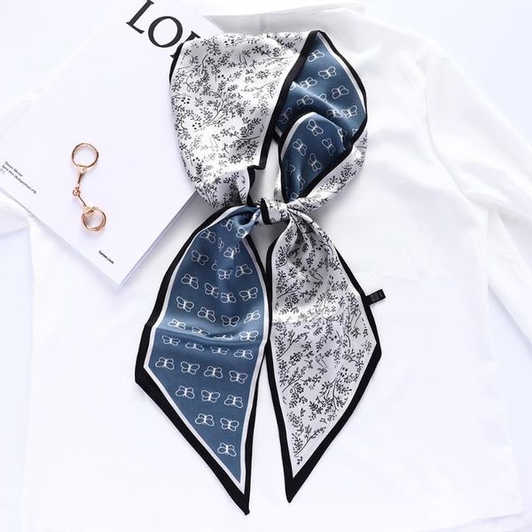 scarves 2021 women's narrow long skinny butterfly silk head scarf hair band female bags ribbon neckerchief neck tie, Blue;gray
scarves 2021 women's narrow long skinny butterfly silk head scarf hair band female bags ribbon neckerchief neck tie, Blue;gray